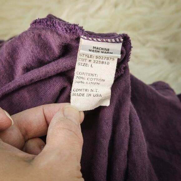 Cut Loose Size Large L Purple Scoop Long Sleeve Asymmetrica Hem Artsy Tunic Top - Picture 5 of 6